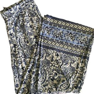 Cato Blue and White Paisley Wide Leg Pants. New!!